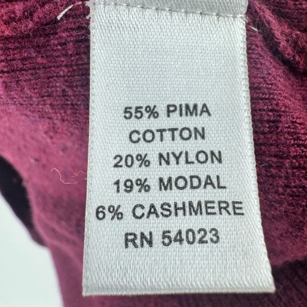 Banana Republic Mens Burgundy Cashmere Blend Crewneck Sweater Elbow Patches L‎